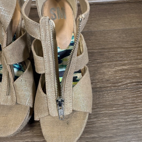 SM Steve Madden Women's Wedge Espadrille Open Toe Zip Front Sandal, Size 10 - Picture 4 of 11